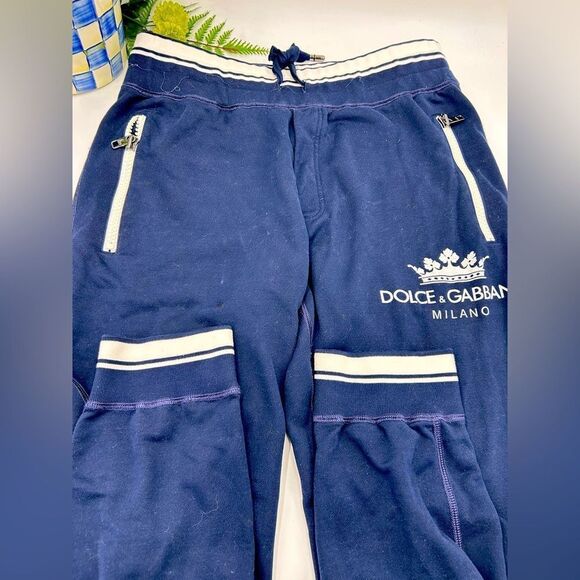 Men’s Dolce & Gabbana crown logo rib bottom sweatpants size 52 made in Italy - Picture 1 of 10